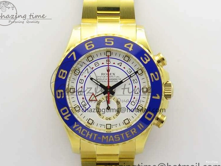 MiroTime 0303 YachtMaster II 116688 YG JF 1:1 Best Edition White Dial Blue Ceramic Bezel On YG Bracelet A Cozy 3577